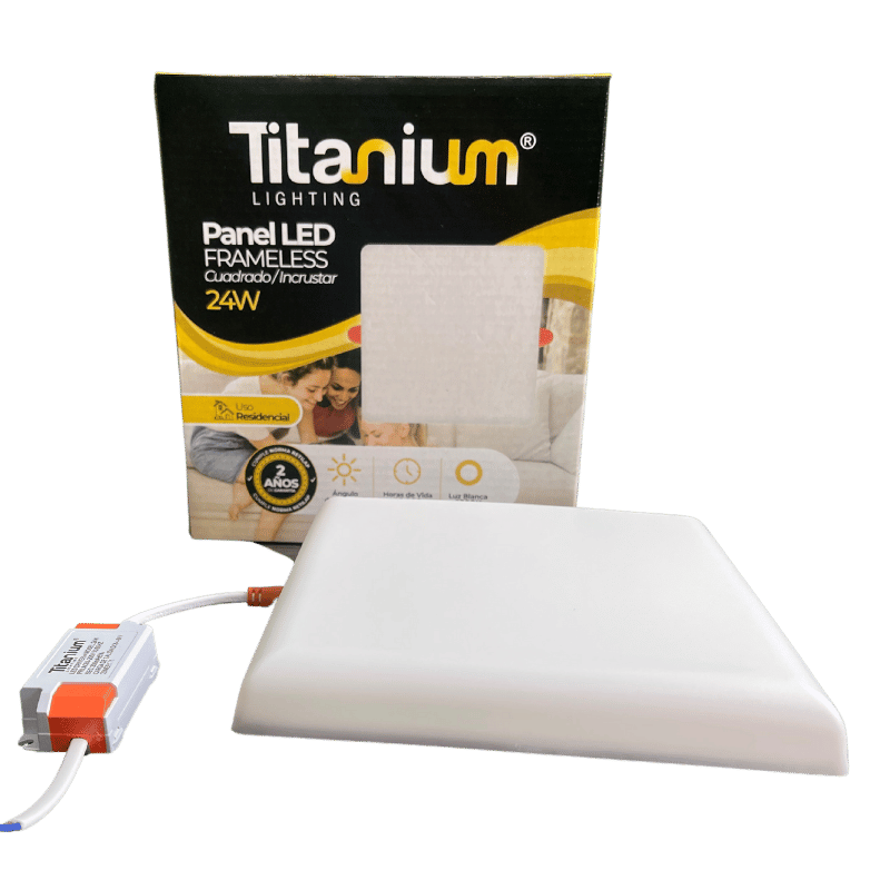 PANEL LED FRAMELESS TITANIUM 24W BLANCO CUADRADO 6500K  INCRUSTAR