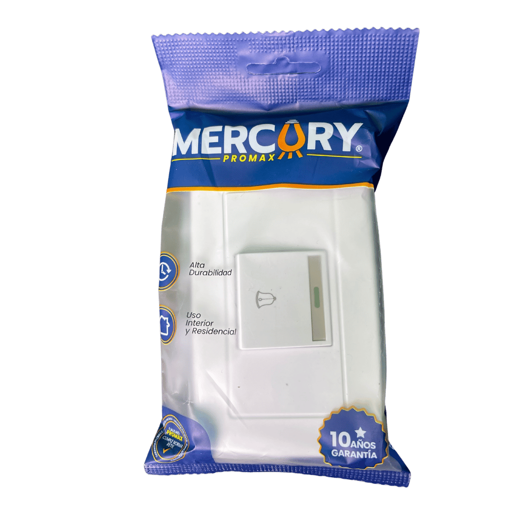 PULSADOR SENCILLO TIMBRE MERCURY BLANCO 118Z-11
