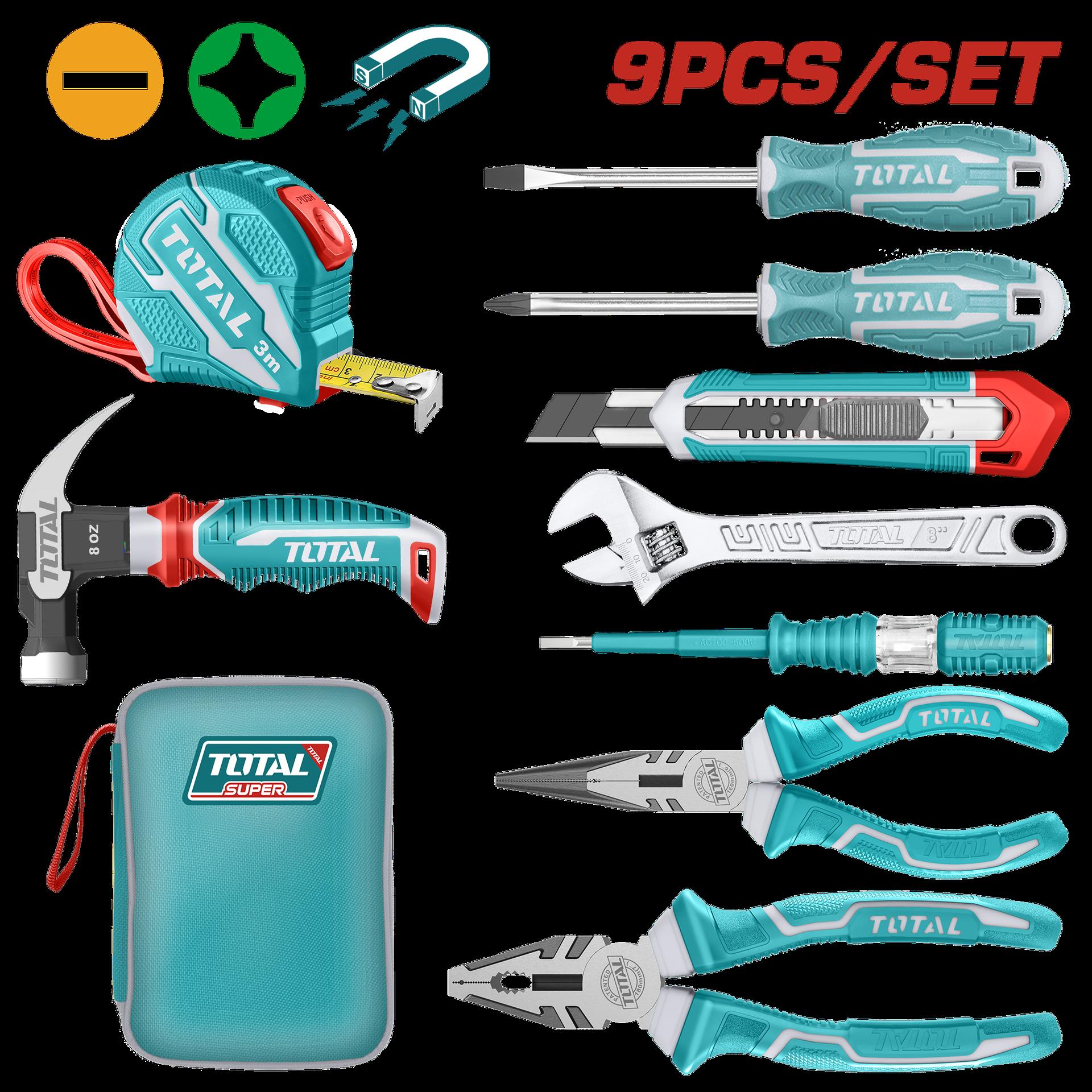 KIT DE HERRAMIENTAS 9PZS TOTAL SUPER SELECT (THKTHP90097)