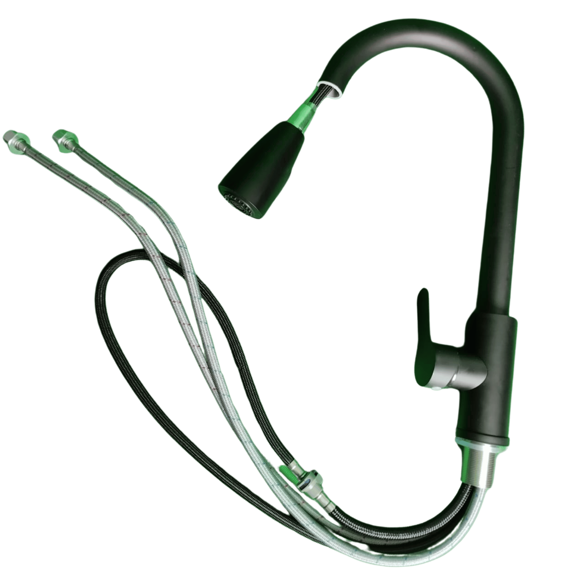 LLAVE MESON MONOCONTROL  FLEXIBLE DE LUJO NEGRA