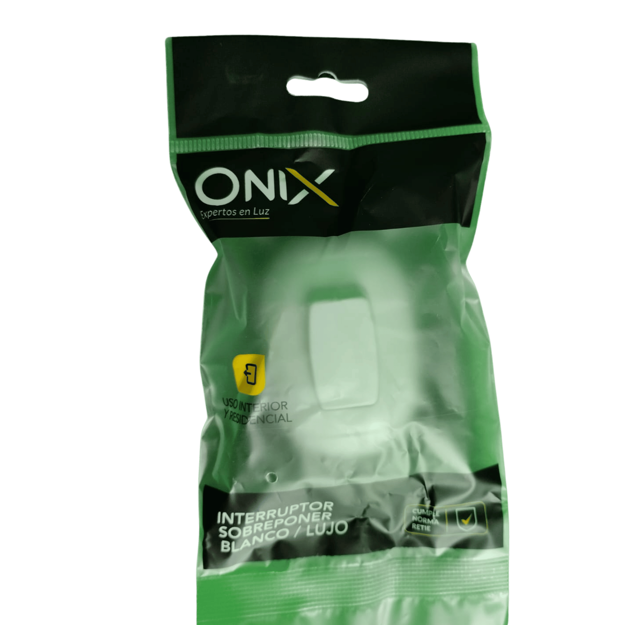 INTERRUPTOR SOBREPONER ONIX BLANCO LUJO