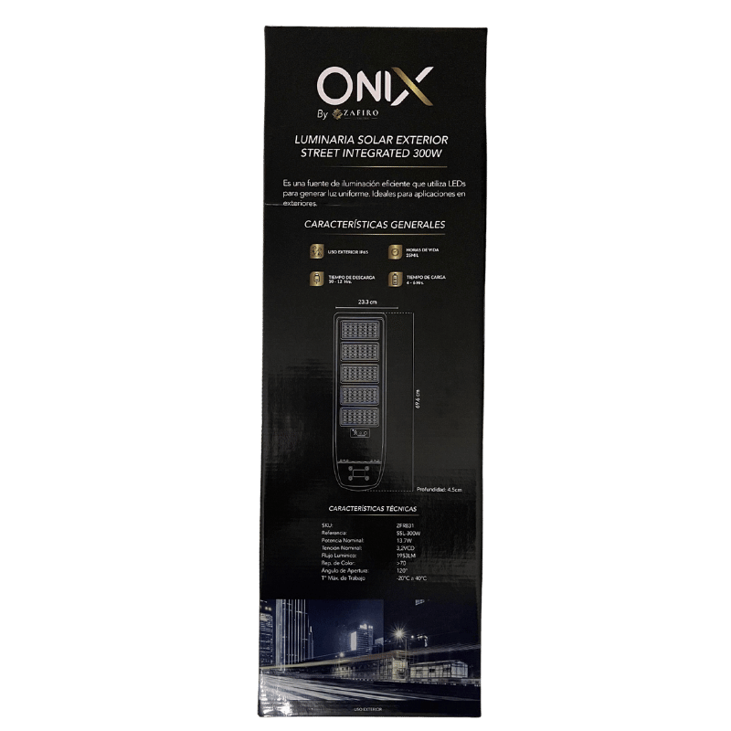 LUMINARIA SOLAR EXTERIOR ONIX 300W 6500K INTEGRADA 2