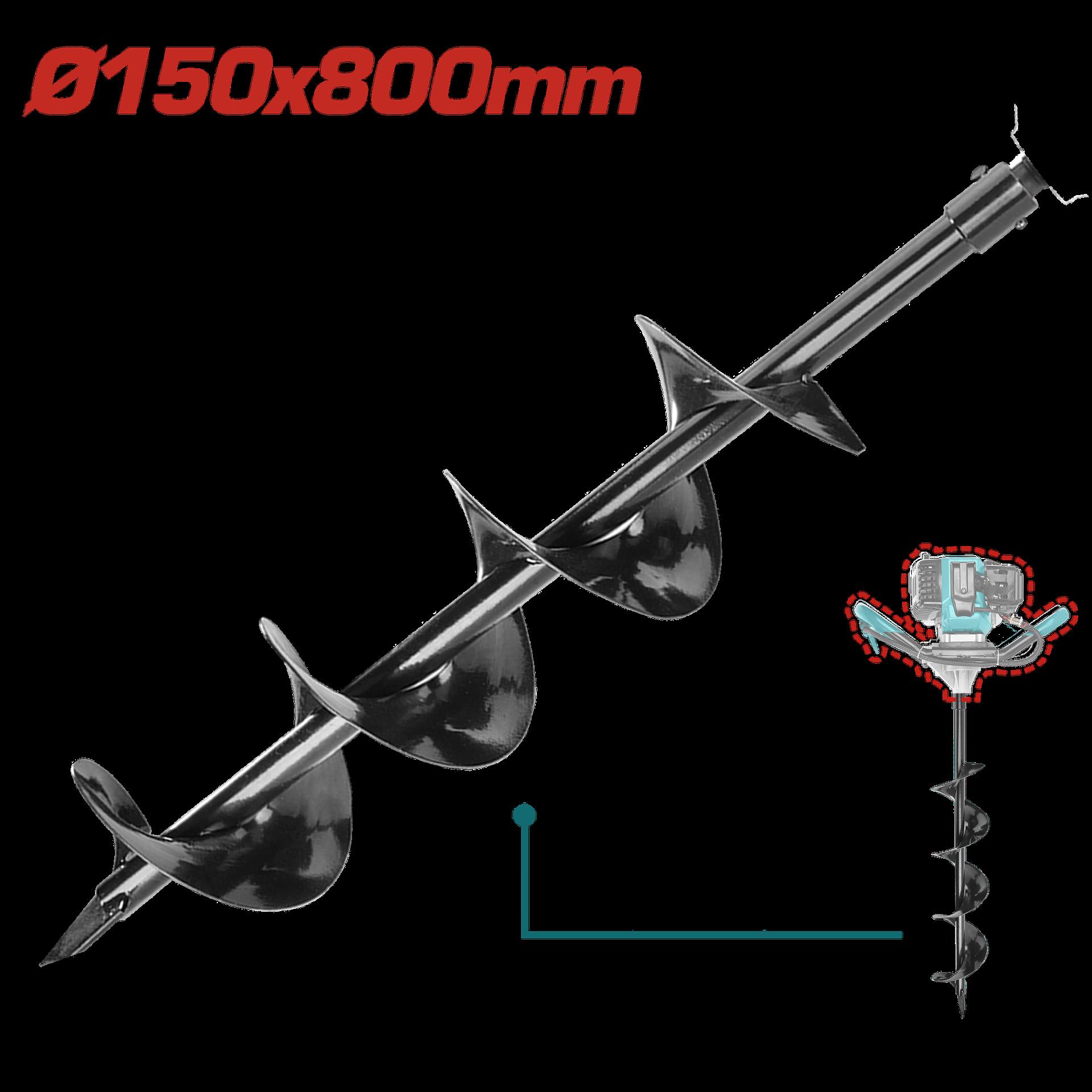 BROCA BARRENO PARA AHOYADOR 150MMX80CM SUPER TOTAL (TEA55221-2)