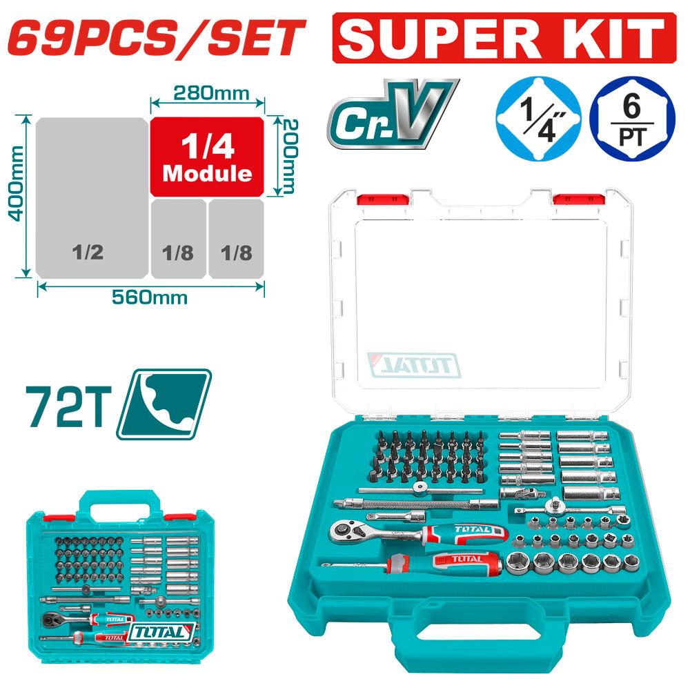 RACHE CON COPAS 1/4"" X 69 PZS INDUSTRIAL TOTAL (THT141696)  Item: 23946