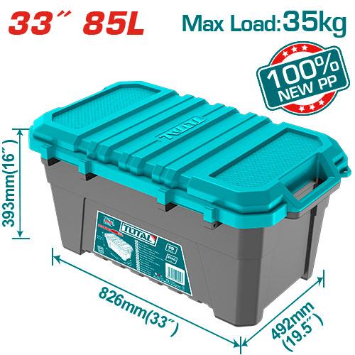 CAJA DE ALMACENAJE PLÁSTICA 33"" 55L TOTAL (TPBX0332)  Item: 23897