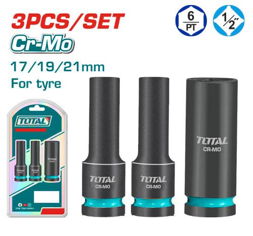 COPA DE IMPACTO 1/2"" JUEGO X 3 PIEZAS  INDUSTRIAL TOTAL (THKISD12042L)  Item: 23852