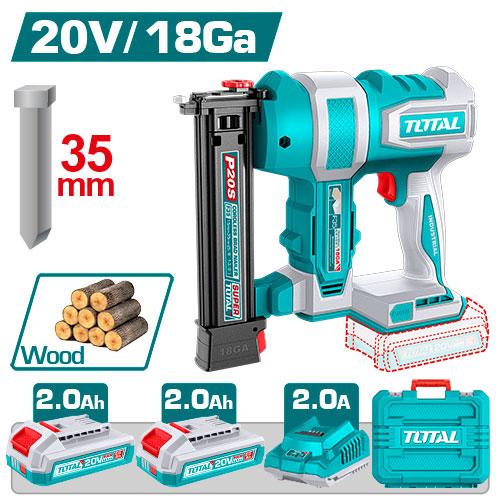 CLAVADORA INALAMBRICA MADERA 35MM 20V INCLUYE 2  BATERIAS 2.0AH , CARGADOR Y ACCESORIOS  INDUSTRIAL SUPER  TOTAL  (UTCBNLI20686)  Item: 23847