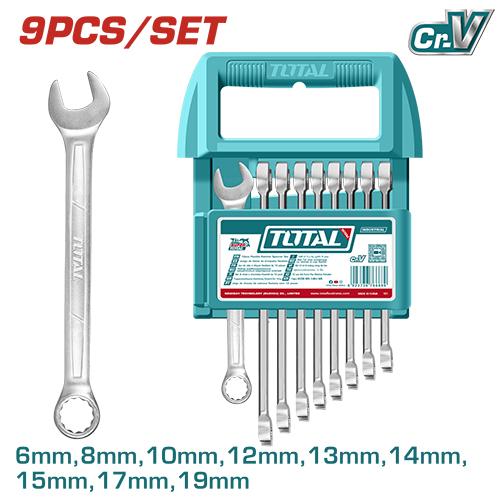 LLAVE MIXTA JUEGO X 9 PZS 6-19MM CRV INDUSTRIAL SUPER TOTAL (THT103296)   Item: 23846