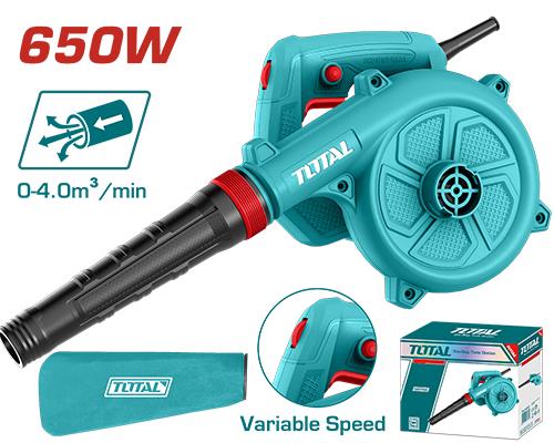 SOPLADORA 650W VELOCIDAD VARIABLE 120V MÁXIMA CAPACIDAD DE SOPLADO: 0-4.0M3/MIN INDUSTRIAL TOTAL (UTB6566)  Item: 23835