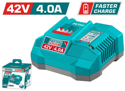 CARGADOR INTELIGENTE  PARA BATERIAS 42V 4.0AH INDUSTRIAL TOTAL (UTFCLI42041)  Item: 23830