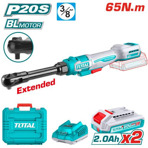 RACHE INALAMBRICO 3/8"" 20V 65NM EXTENDIBLE  INCLUYE 2 BATERIAS 2.0AH  Y CARGADOR  INDUSTRIAL SUPER TOTAL (UTDRLI2065292)  Item: 23804