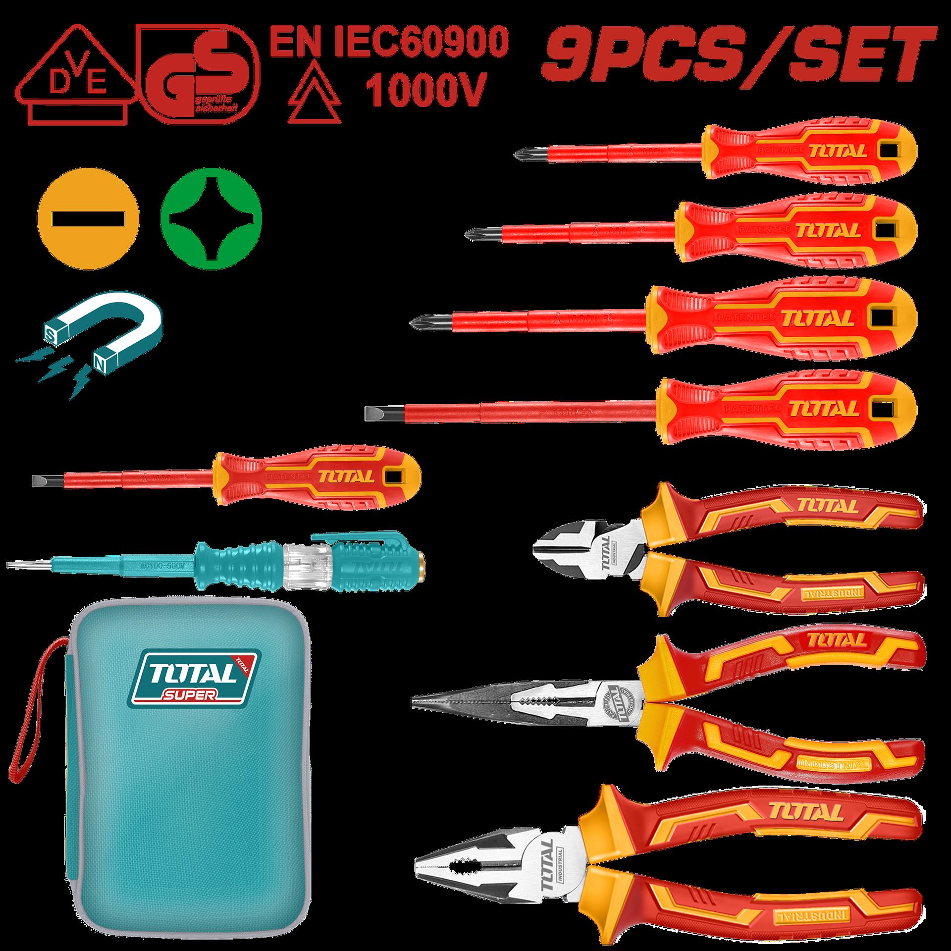 JUEGO DE HERRAMIENTA AISLADO X 9 PZS 1000V TOTAL (THKIST3092)  Item: 23662