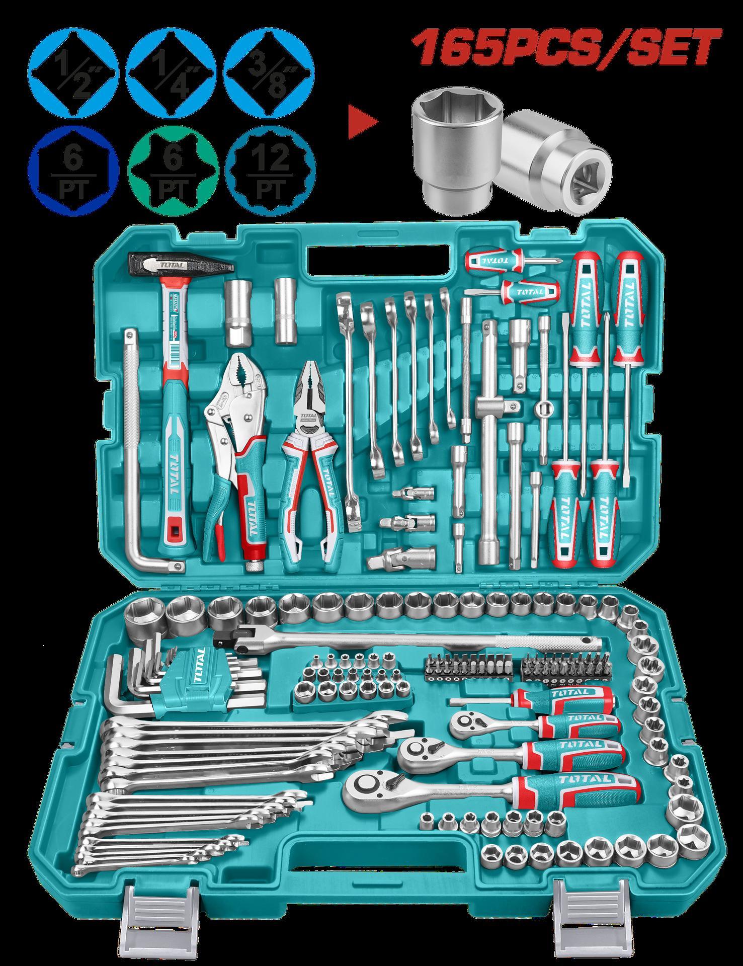 JUEGO DE HERRAMIENTAS 165 PZS INDUSTRIAL SUPER TOTAL ( THKTHP61657)  Item: 23642