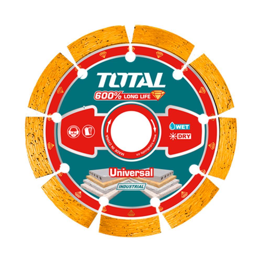 DISCO DIAMANTADO SEGMENTADO 7"" UNIVERSAL CORTE EN SECO Y HUMEDO INDUSTRIAL SUPER TOTAL (TAC2171801)  Item: 23425