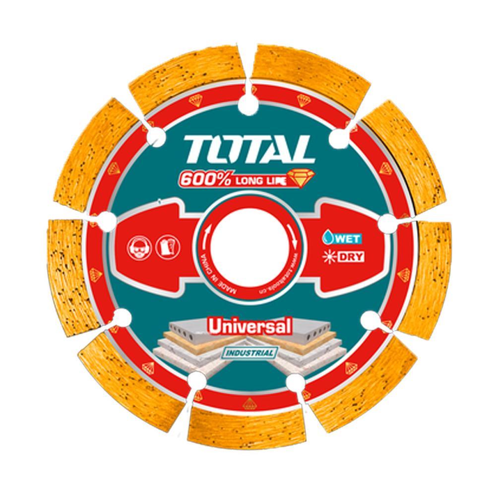 DISCO DIAMANTADO SEGMENTADO 4 1/2"" UNIVERSAL CORTE EN SECO Y HUMEDO INDUSTRIAL SUPER TOTAL (TAC2171151)  Item: 23300