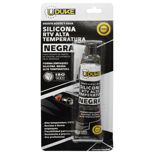 SILICONA UDUKE 50 ML RTV NEGRA ALTA TEMPERATURA AUTOMOTRIZ