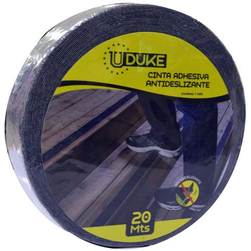 CINTA ADHESIVA ANTIDESLIZANTE 2 X 20 MTS NEGRA UDUKE