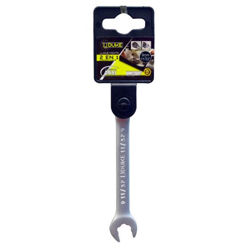 LLAVE MIXTA 2 EN 1 # 9MM - 11/32 CR/V UDUKE