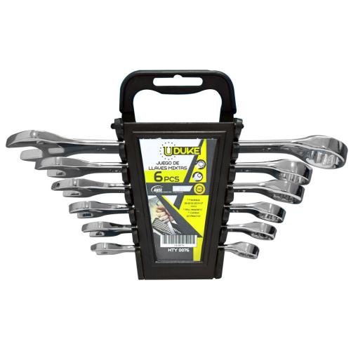 LLAVE MIXTA JUEGO X 6 PCS BLISTER (8-10-11-13-14-17MM) CR/V UDUKE