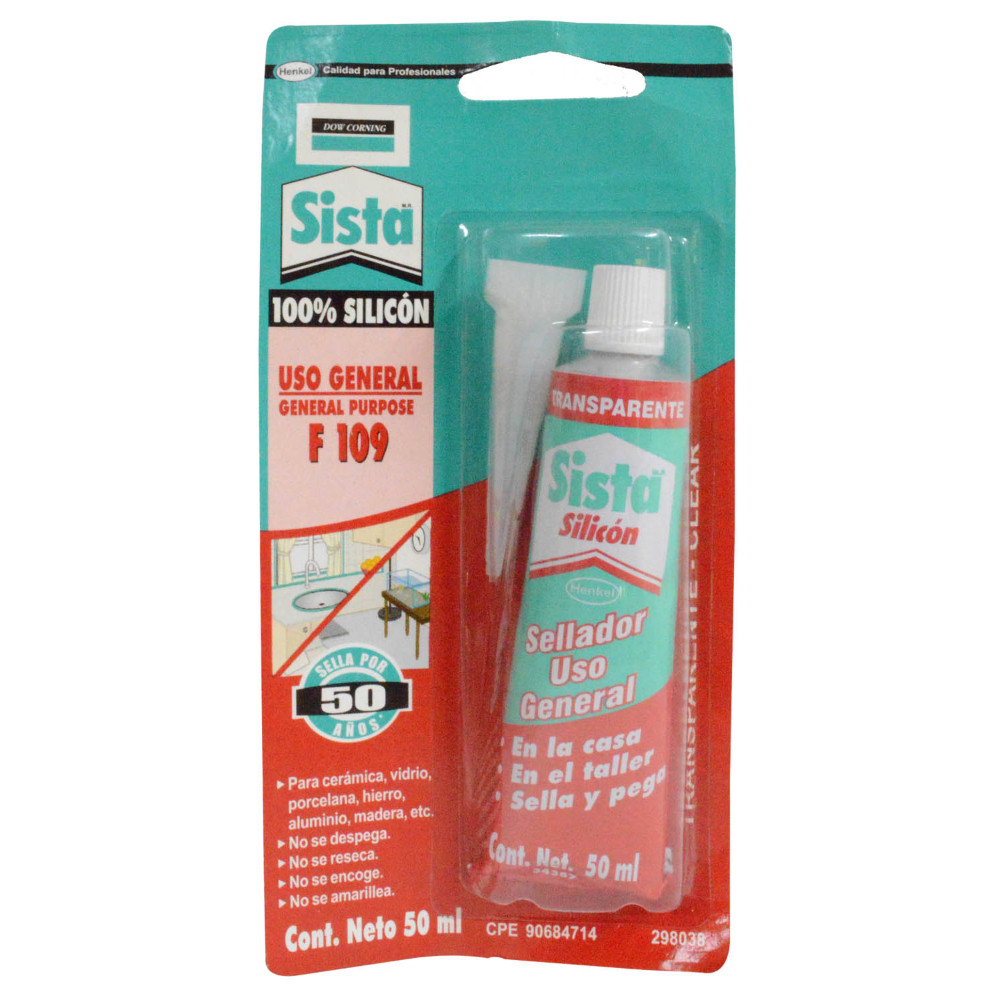 SILICONA SISTA DOW CORNING TRANSPARENTE X 50ML (298038(P/PECERA