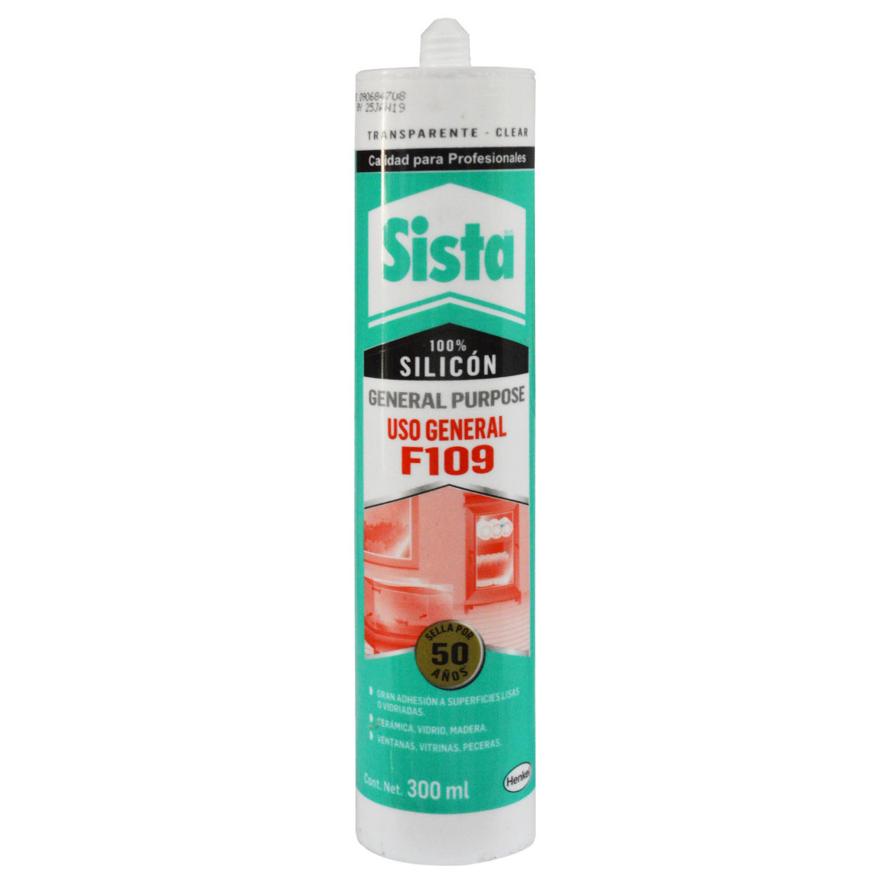 SILICONA TUBO SISTA USO GENERAL TRASPARENTE 300 ML(SL500) (FT109) (P/PECERA1857718