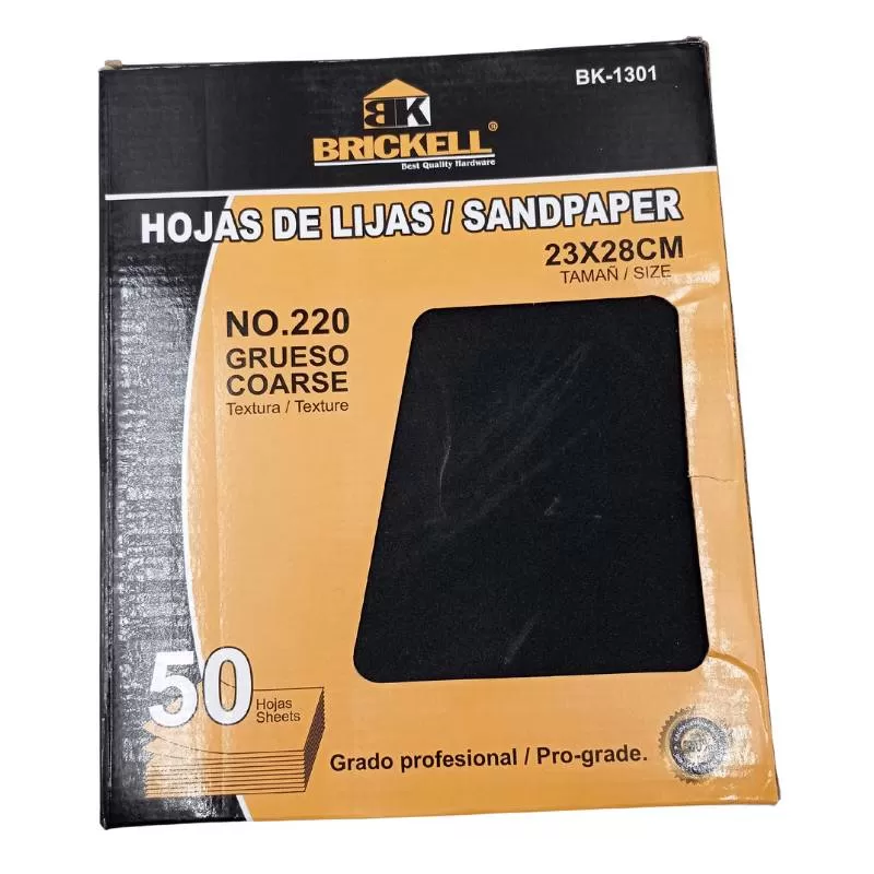 HOJA DE LIJA CALIBRE 220 X 50 UNIDADES