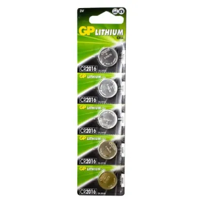 PILA MONEDA GP LITHIUM CELL 3V-90MAH CR2016 BLISTER X 5 (PRECIO X UNIDAD)