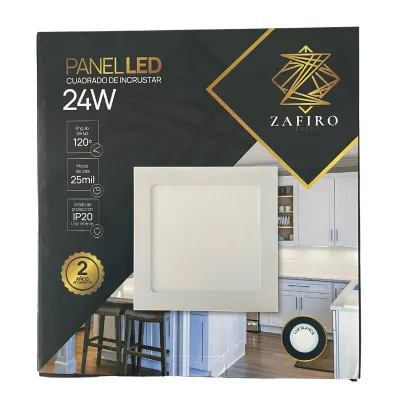 PANEL LED CUADRADO 24W INCRUSTAR LUZ BLANCA
