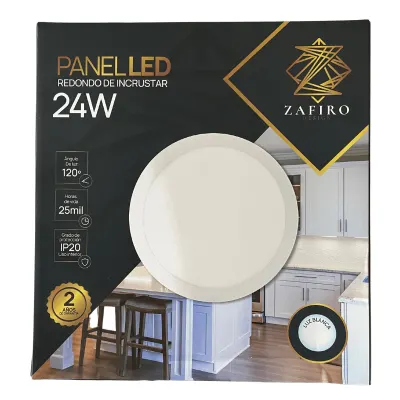 PANEL LED REDONDO 24W INCRUSTAR LUZ BLANCA