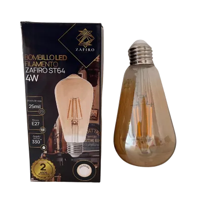 BOMBILLO LED FILAMENTO ZAFIRO ST64 4W 2700K E27