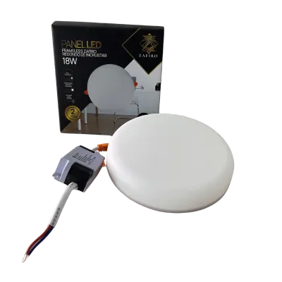 PANEL LED BORDE INFINITO ZAFIRO REDONDO 18W INCRUSTAR LUZ  BLANCA