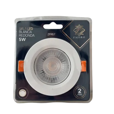 BALA LED 5W COLOR BLANCA ZAFIRO REDONDA LUZ CALIDA