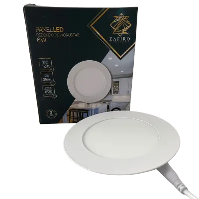 PANEL LED ZAFIRO REDONDO 6W 4" INCRUSTAR LUZ BLANCA
