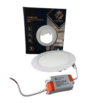 PANEL LED ZAFIRO REDONDO 9W 5" INCRUSTAR LUZ BLANCA