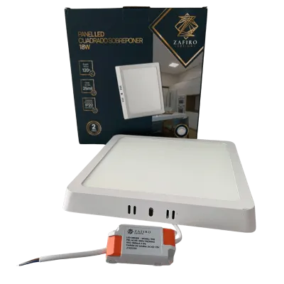 PANEL LED ZAFIRO CUADRADO 18W 8" SOBREPONER LUZ BLANCA