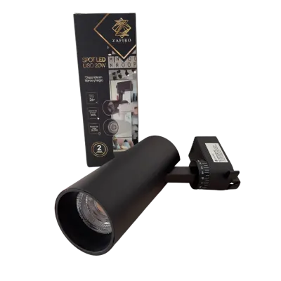 SPOT LED ZAFIRO LISO NEGRO 20W 3500K
