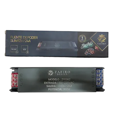 FUENTE DE PODER ZAFIRO SLIM 12V 24AMP