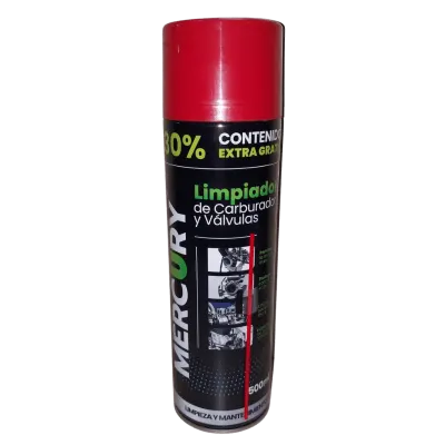 LIMPIADOR DE CARBURADOR Y VALVULAS MERCURY 500ML 30 CONTENIDO EXTRA GRATIS