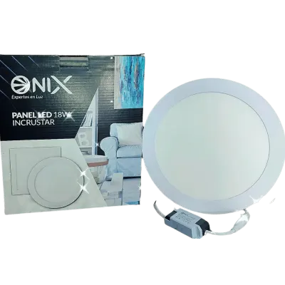 PANEL LED ONIX REDONDO 18W 8" INCRUSTAR LUZ CALIDA