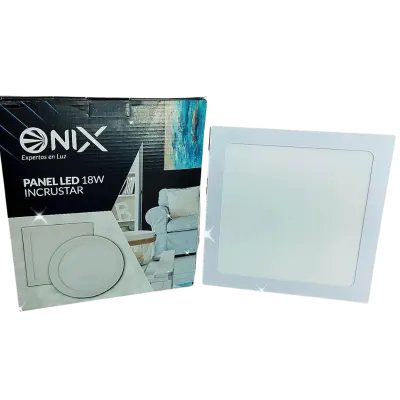 PANEL LED ONIX CUADRADO 18W 8" INCRUSTAR LUZ BLANCA