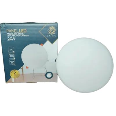 PANEL LED BORDE INFINITO ZAFIRO REDONDO 24W INCRUSTAR LUZ  BLANCA