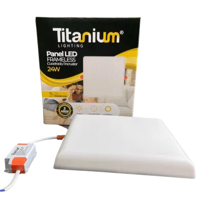PANEL LED FRAMELESS TITANIUM 24W BLANCO CUADRADO 6500K  INCRUSTAR