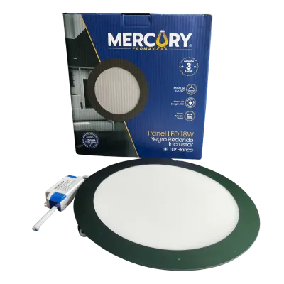 PANEL LED NEGRO 18W/8"6500K REDONDO/INCR