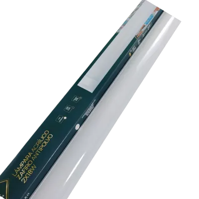 LAMPARA ACRILICO 2X18 ZAFIRO 120CM ANTIPOLVO LUZ BLANCA