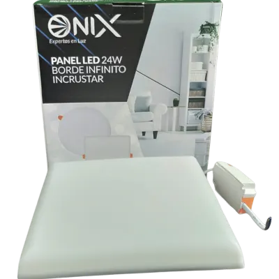 PANEL LED BORDE INFINITO ONIX CUADRADO 24W INCRUSTAR LUZ BLANCA