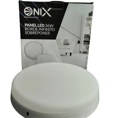 PANEL LED BORDE INFINITO ONIX REDONDO 24W SOBREPONER LUZ BLANCA