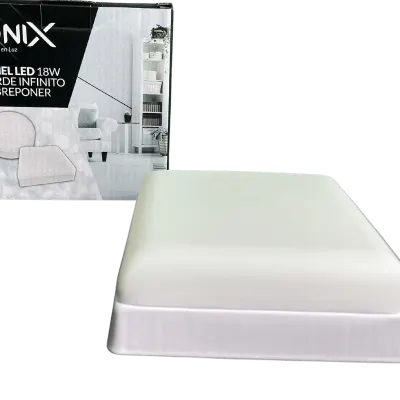 PANEL LED BORDE INFINITO ONIX CUADRADO 18W SOBREPONER LUZ BLANCA