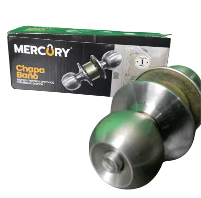 CHAPA BAÑO METALICA CROMADA SECURITY CILINDRO EN BRONCE