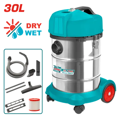 ASPIRADORA Y SOPLADORA PARA HUMEDO Y SECO 30L 1400W INCLUYE ACCESORIOS  INDUSTRIAL SUPER TOTAL (UTVC14301)
