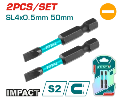 PUNTAS TALADRO IMANTADA 4x0.5MM 50MM (-) (-) JUEGO X 2 PZS INDUSTRIAL SUPER TOTAL (TACIM71SL450)